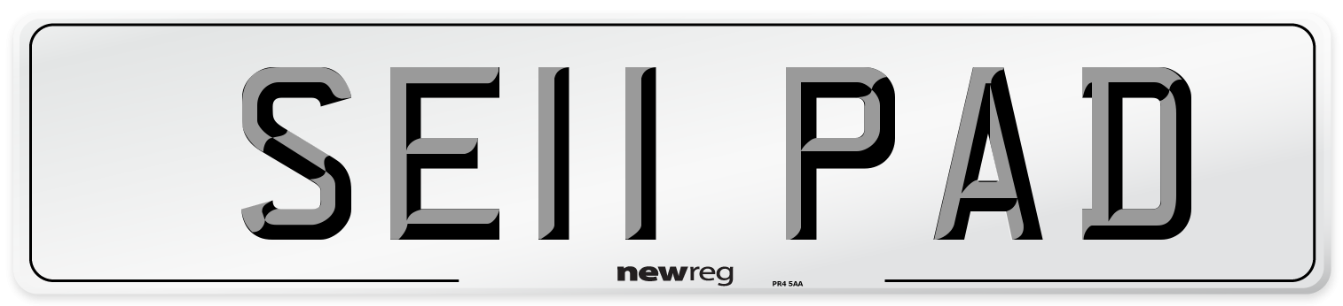 SE11 PAD Number Plate from New Reg